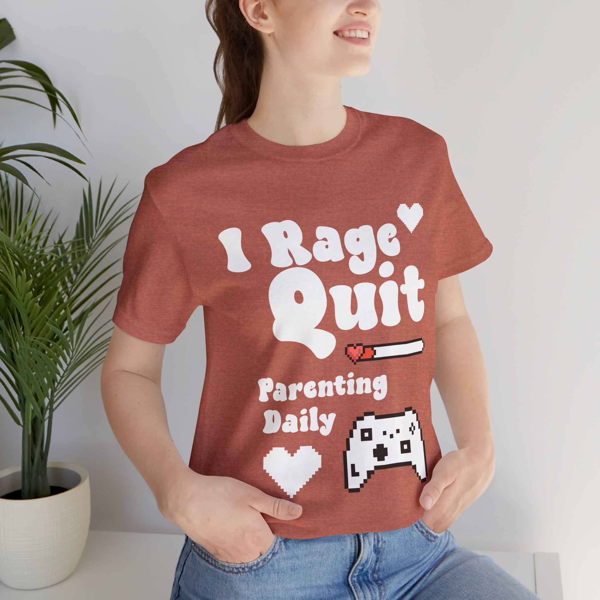 I Rage Quit Parenting Daily Gamer Mom T-Shirt – Funny "Leveling Up in Motherhood" Video Game Tee for Moms