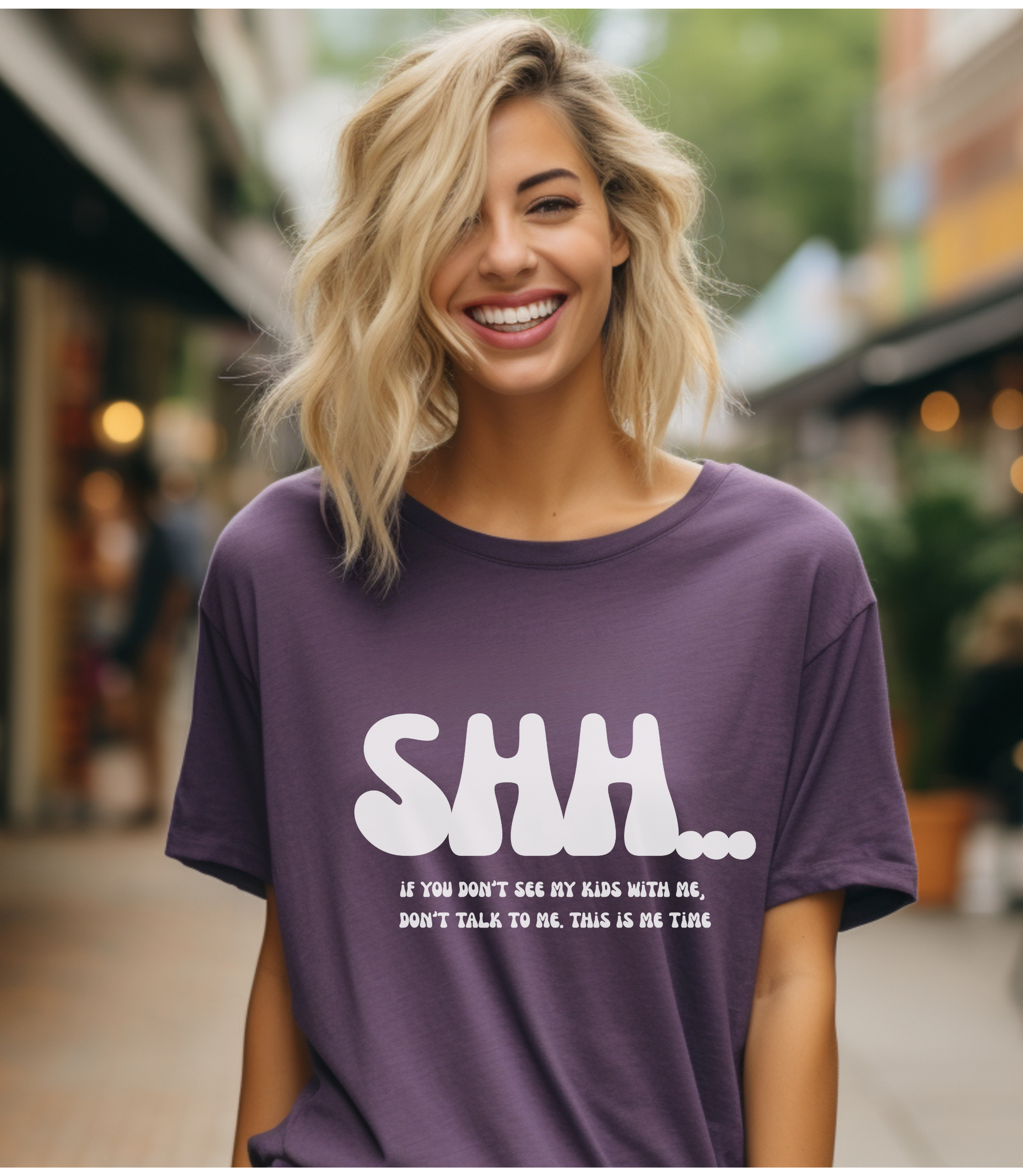 Casual Statement Tee | 'SHH...' Graphic Unisex Jersey Short Sleeve Shirt, Relaxed Fit, Comfortable Everyday Wear, Mom Life