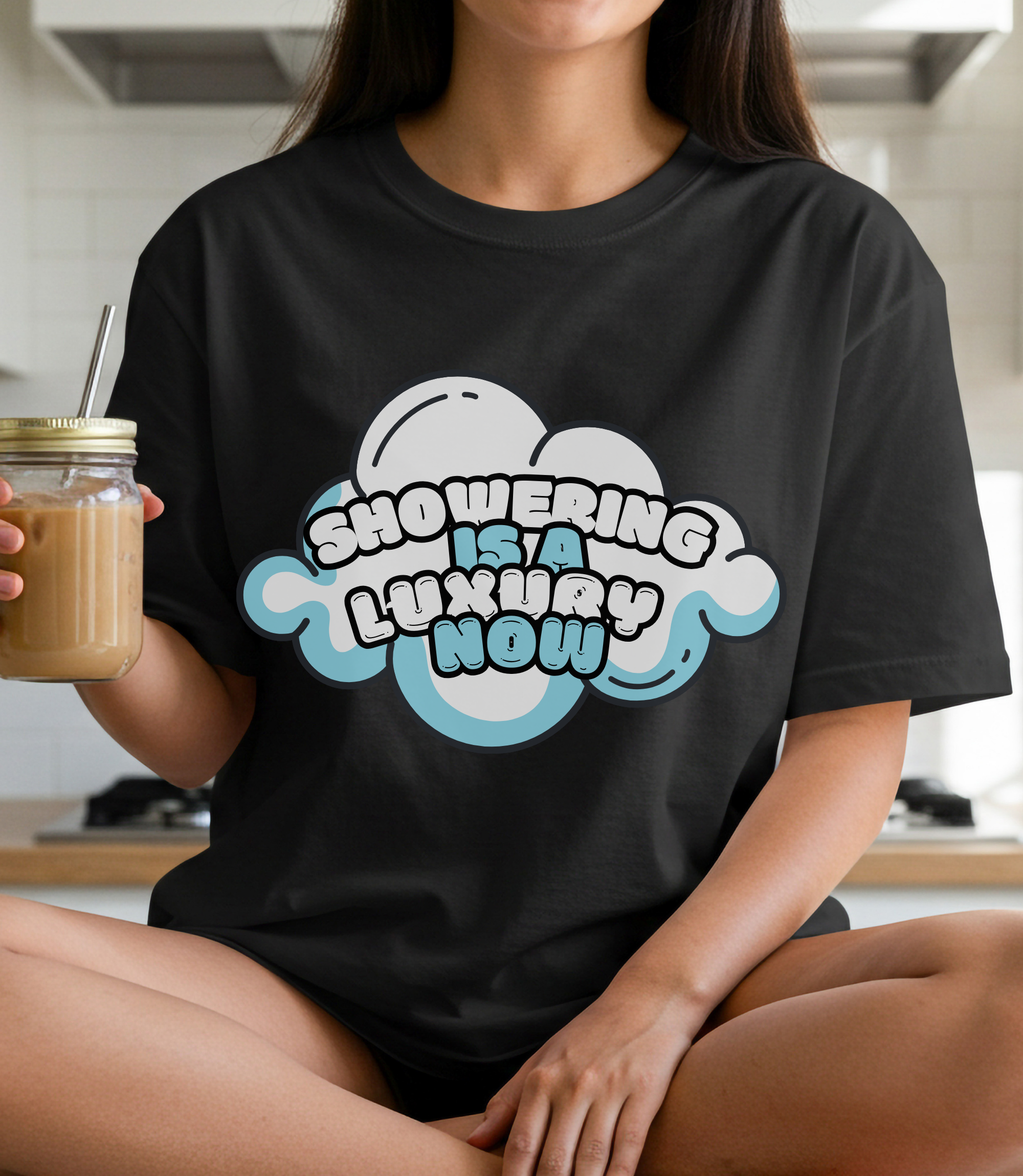Showering Is A Luxury Now - Postpartum Mom Shirt – Real + Relatable "Surviving Not Thriving" New Mom Tee, Gift for Friends, Birthday Gift, Everyday Wear, Quote Shirt