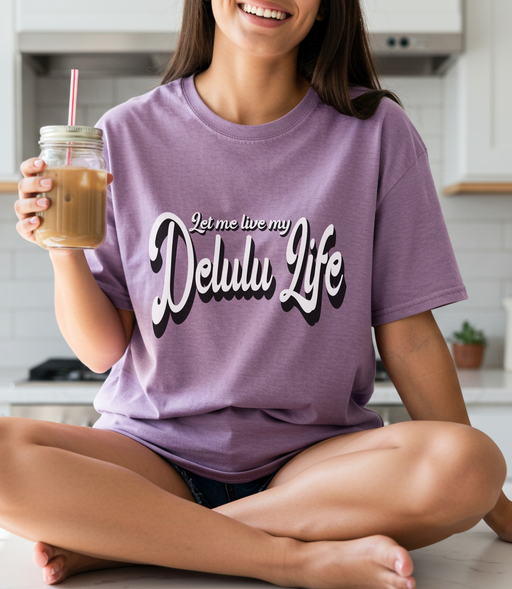 Let Me Live My Delulu Book Life Tee, Gift for Book Lovers, Literary Humor T-Shirt, Funny BookTok Mom T-Shirt – "Tired But Reading" Bookish Mama Tee for Readers